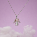 Handmade Silver Angel Necklace with Pearl Head