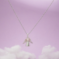 Handmade Silver Angel Necklace with Pearl Head
