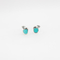 Обеци Мини ябълка с тюркоаз