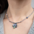 Orchid Necklace with Labradorite Strand