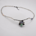 Orchid Necklace with Labradorite Strand