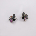 Cyclamen Orchid earrings