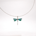 Turquoise Harmony – Large Dragonfly Necklace with Turquoise and Malachite