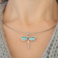 Gentle Harmony – Dragonfly Necklace with Natural Turquoise