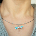 Blue Harmony – Small Dragonfly Necklace