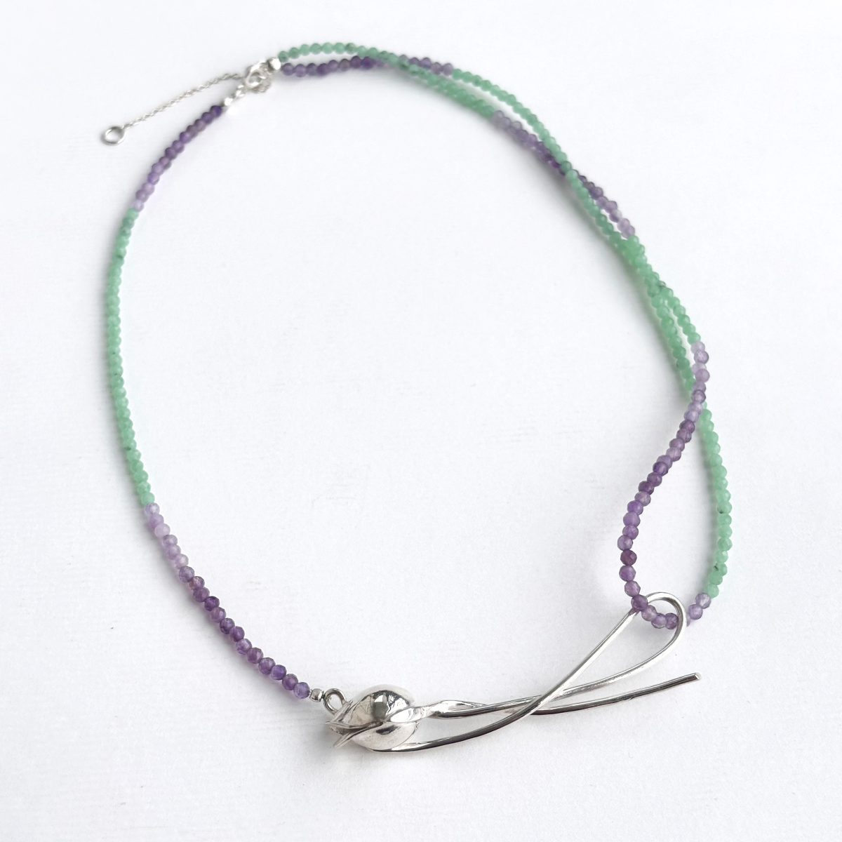 Колие Boho Bloom с аметист и ахат