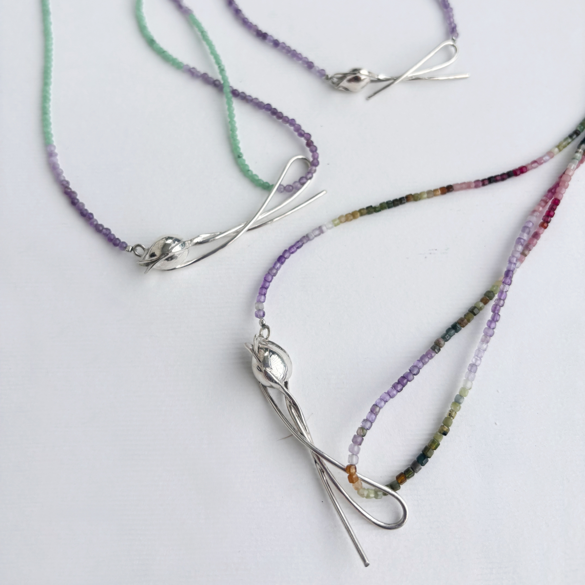 Колие Boho Bloom с аметист и ахат