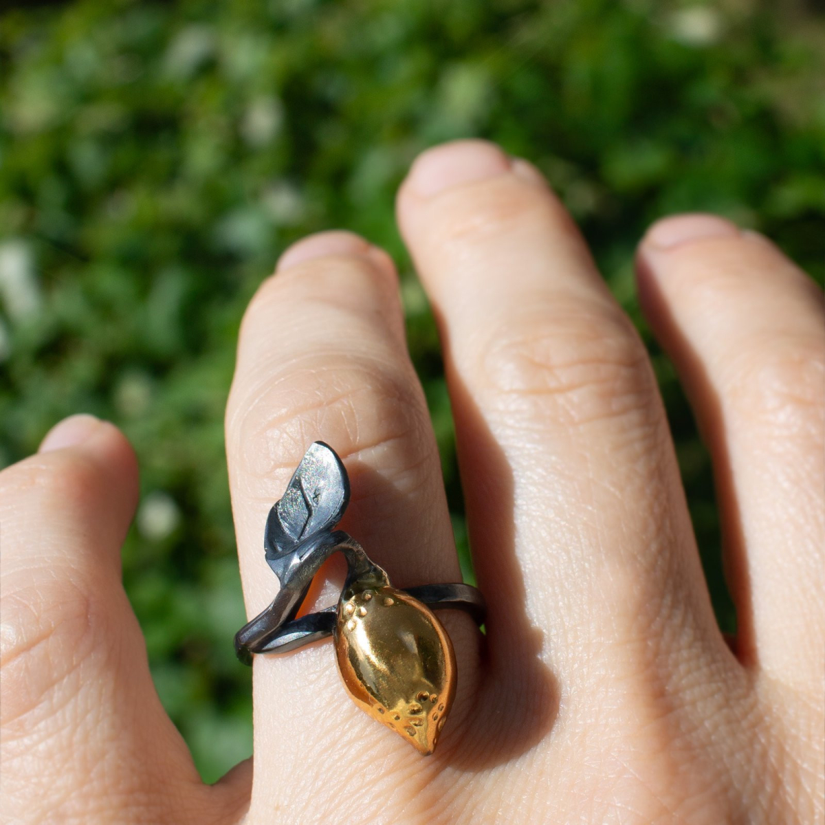 Пръстен Лимончето с едно листо - тъмен вариант