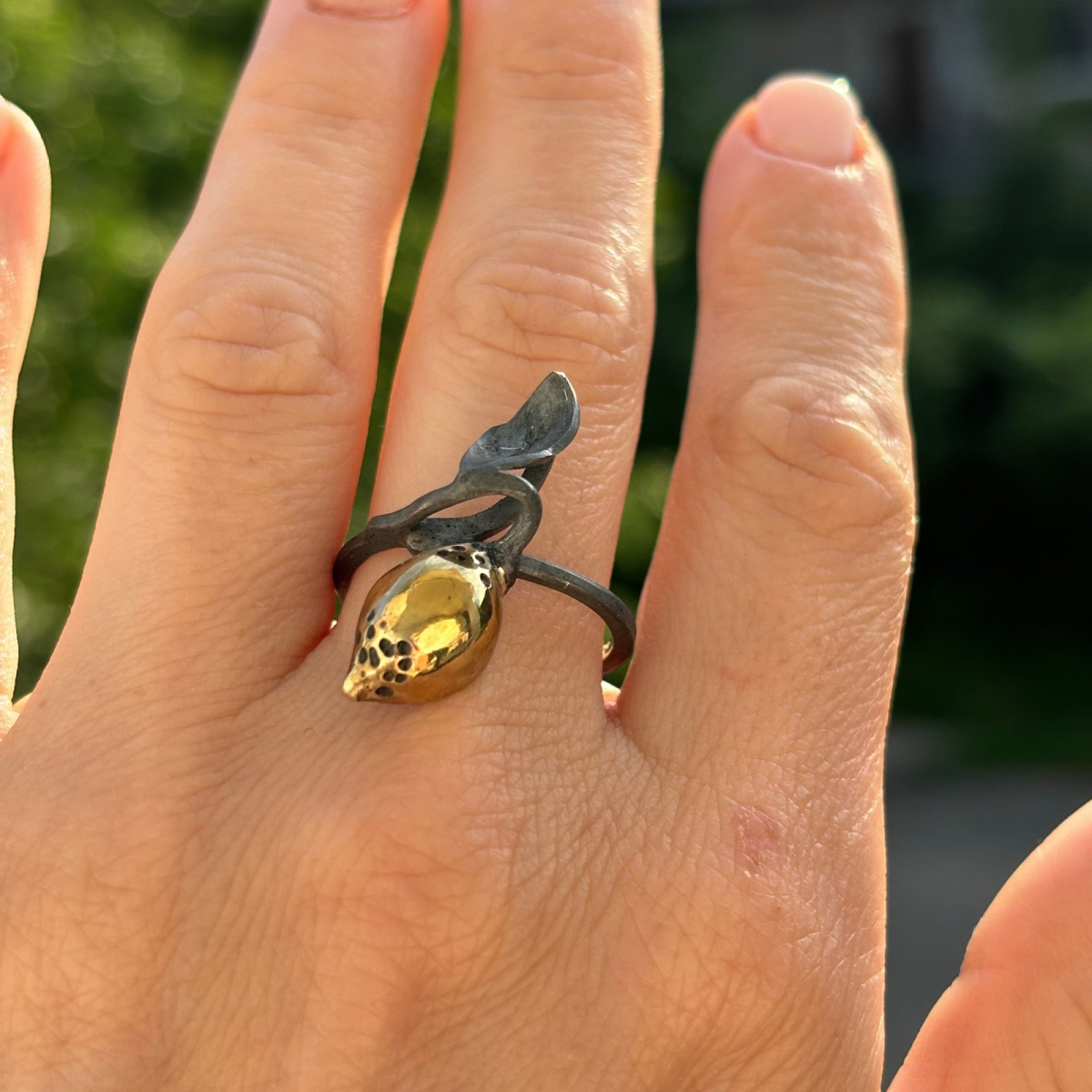 Пръстен Лимончето с едно листо - тъмен вариант