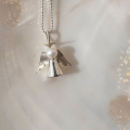 Handmade Silver Angel Necklace with Pearl Head
